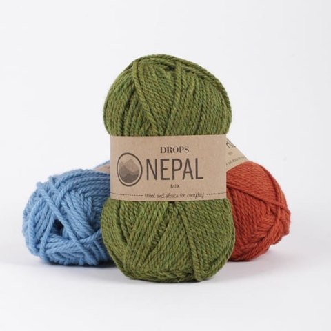 Włóczka DROPS Nepal 7238 oliwka - 65% wełna, 35% alpaka