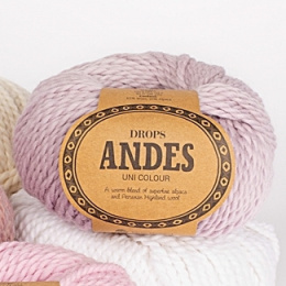 Włóczka DROPS Andes 4010 szaro-różowy - 65% wełna, 35% alpaka