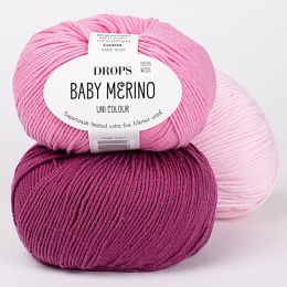 Włóczka DROPS Baby Merino 07 różowy - 100% wełna merynos