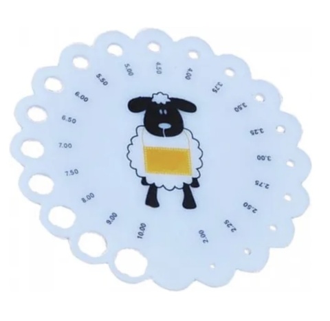 Miarka do drutów i szydełek dziewiarskich okrągła owieczka