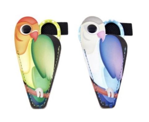 Nożyczki w etui z nadrukiem papugi