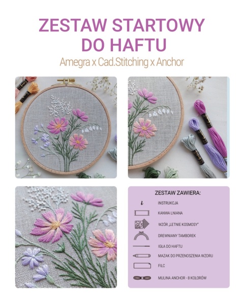 Zestaw do haftu dla początkujących | Letnie kosmosy