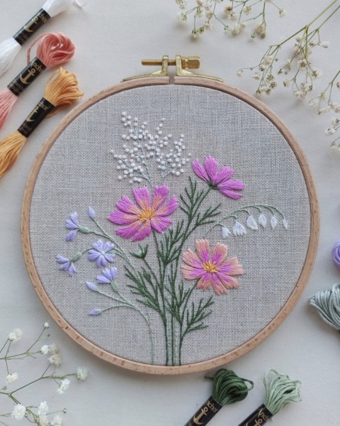 Zestaw do haftu dla początkujących | Letnie kosmosy