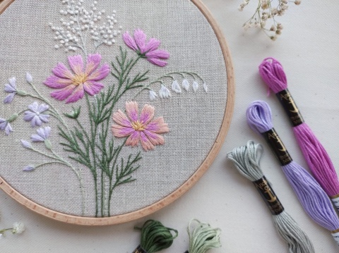 Zestaw do haftu dla początkujących | Letnie kosmosy