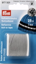 PRYM Nić odblaskowa srebrna do wrabiania 25m 1mm