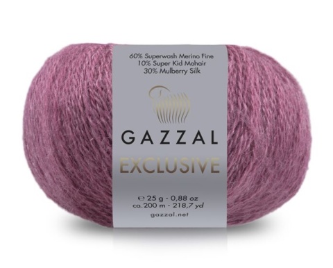 Włóczka GAZZAL Exclusive 9940 malwa - 60% merino superwash, 30% jedwab, 10% moher