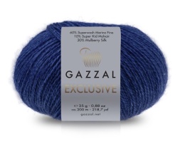 Włóczka GAZZAL Exclusive 9911 ciemny niebieski - 60% merino superwash, 30% jedwab, 10% moher