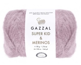 Włóczka GAZZAL Super Kid Mohair & Merinos - 61279 jasny róż