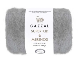 Włóczka GAZZAL Super Kid Mohair & Merinos - 61281 szary