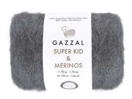 Włóczka GAZZAL Super Kid Mohair & Merinos - 61285 ciemny szary