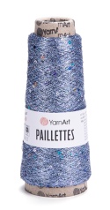 Włóczka / nić metalizowana z cekinami Yarn Art Paillettes 8003 błękit