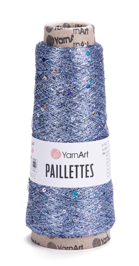 Włóczka / nić metalizowana z cekinami Yarn Art Paillettes 8003 błękit