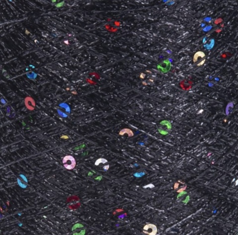 Włóczka / nić metalizowana z cekinami Yarn Art Paillettes 8010 czerń