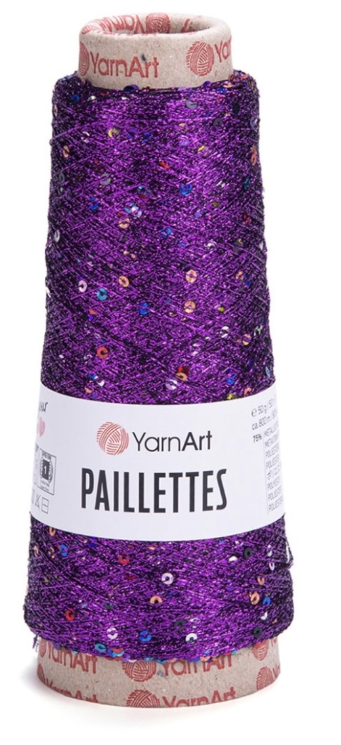 Włóczka / nić metalizowana z cekinami Yarn Art Paillettes 8009 fiolet