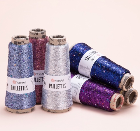 Włóczka / nić metalizowana z cekinami Yarn Art Paillettes 8009 fiolet