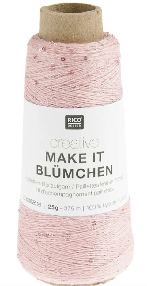 Włóczka / nić z cekinami Rico Design Make it Blumchen 01 różowy