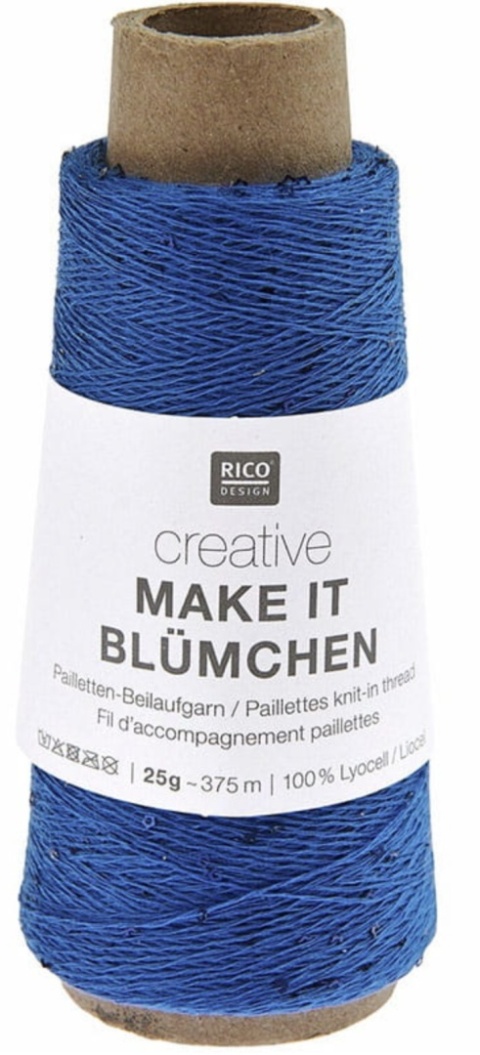 Włóczka / nić z cekinami Rico Design Make it Blumchen 020 ciemny niebieski