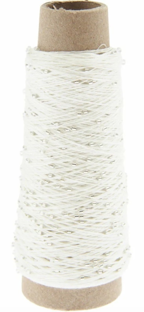 Włóczka / nić z koralikami Rico Design Make it Perlchen 01 crystal