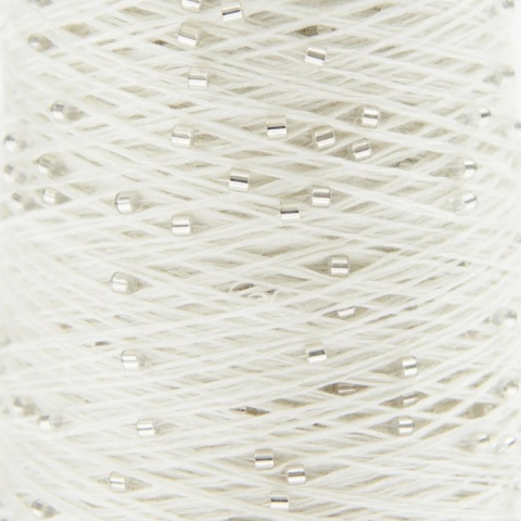 Włóczka / nić z koralikami Rico Design Make it Perlchen 01 crystal