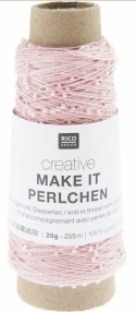Włóczka / nić z koralikami Rico Design Make it Perlchen 02 rose quartz