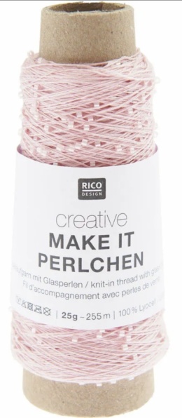 Włóczka / nić z koralikami Rico Design Make it Perlchen 02 rose quartz