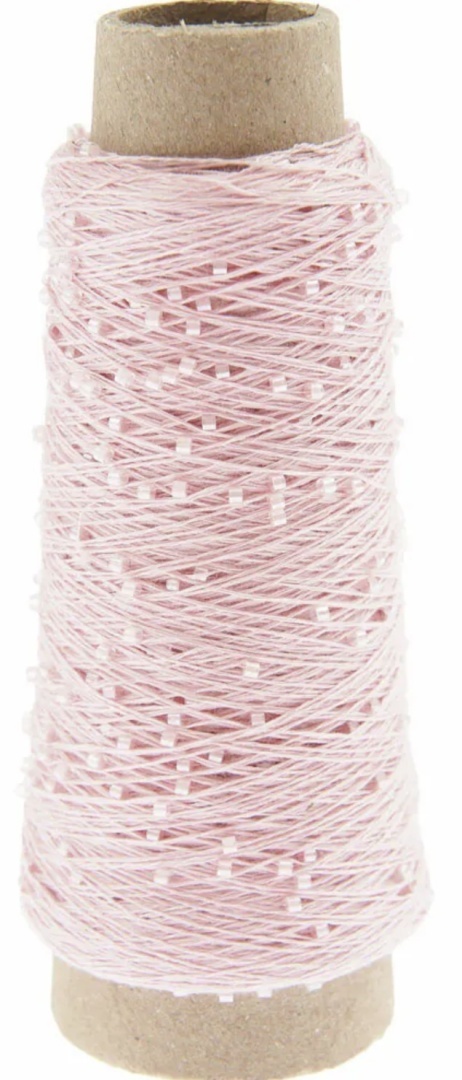 Włóczka / nić z koralikami Rico Design Make it Perlchen 02 rose quartz