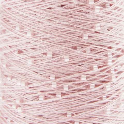 Włóczka / nić z koralikami Rico Design Make it Perlchen 02 rose quartz