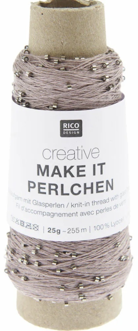 Włóczka / nić z koralikami Rico Design Make it Perlchen 03 amethyst