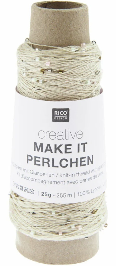 Włóczka / nić z koralikami Rico Design Make it Perlchen 07 mondstein